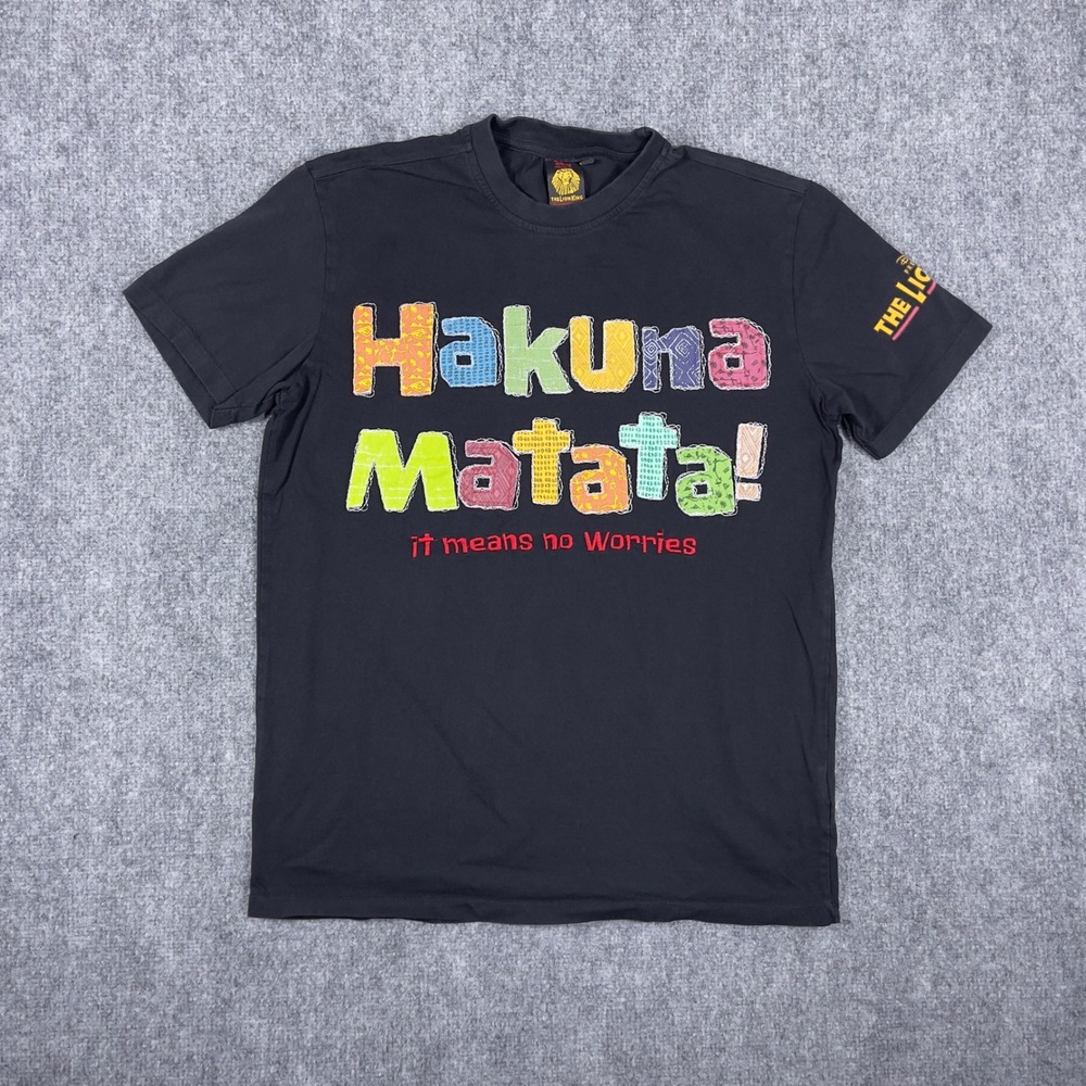 Disney The Lion King T-Shirt Mens Medium Black Hakuna Matata Broadway Musical